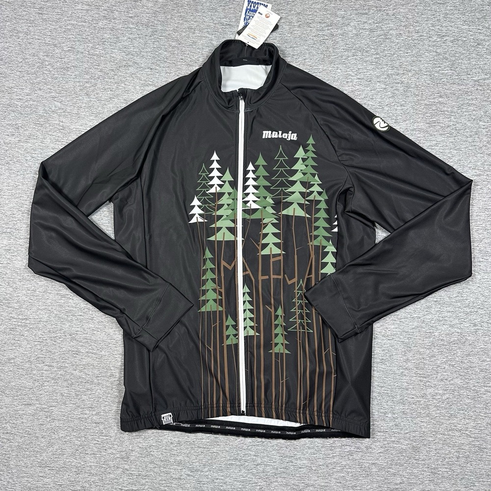 Maloja Cycling Jacket Mens XXL Black HeinoM Moonless Full Zip Mountain Bike NEW